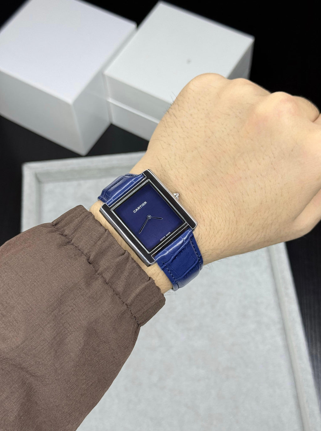 Cartier Tank Quartz Blue