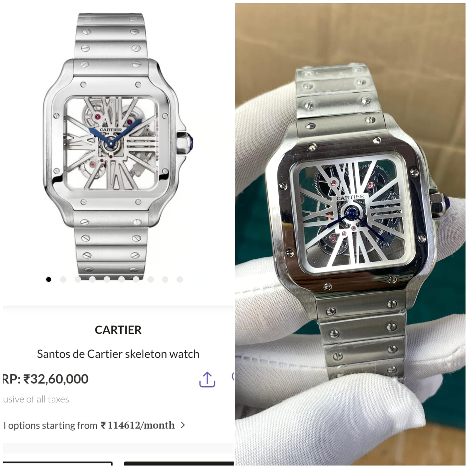 Cartier Santos Skeleton