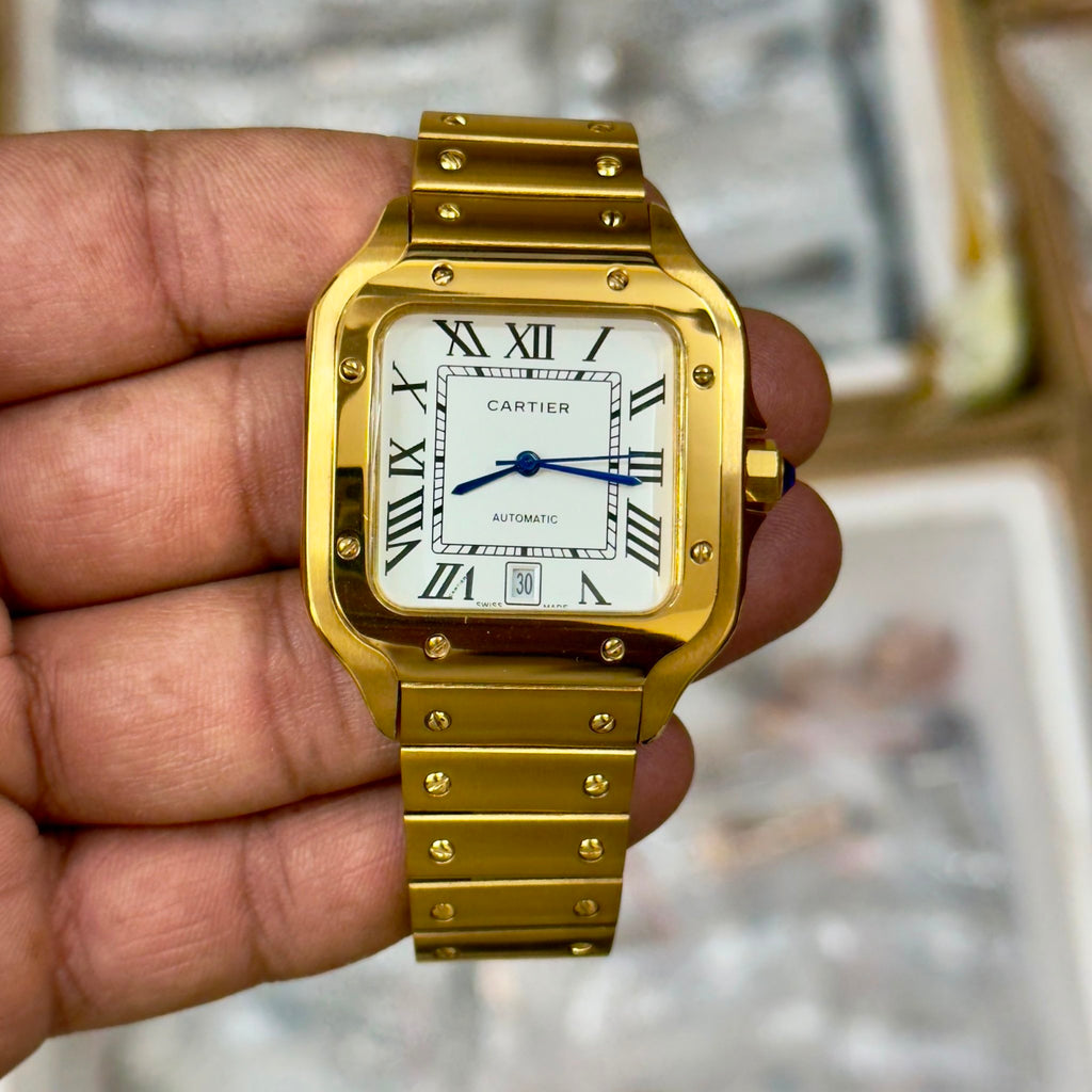 cartier santos Gold automatic - ZypherPremium