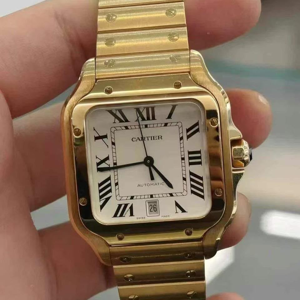 cartier santos Gold automatic - ZypherPremium