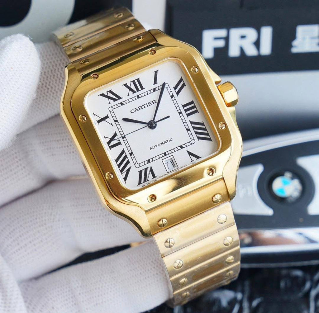 cartier santos Gold automatic - ZypherPremium