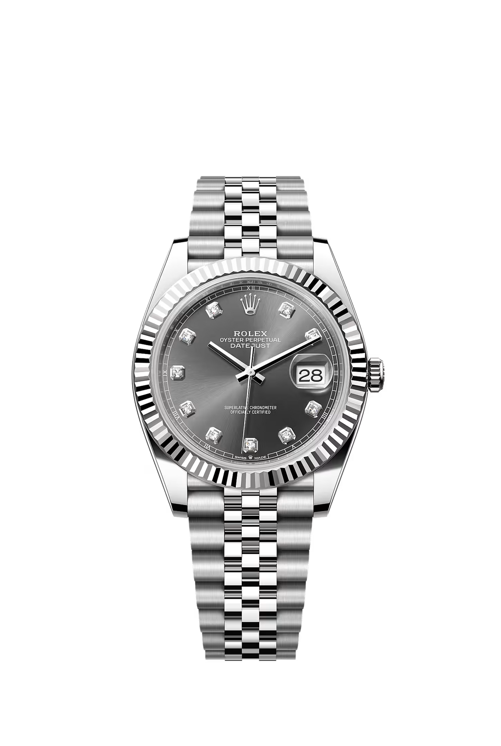 Rolex Date-just oyster Grey