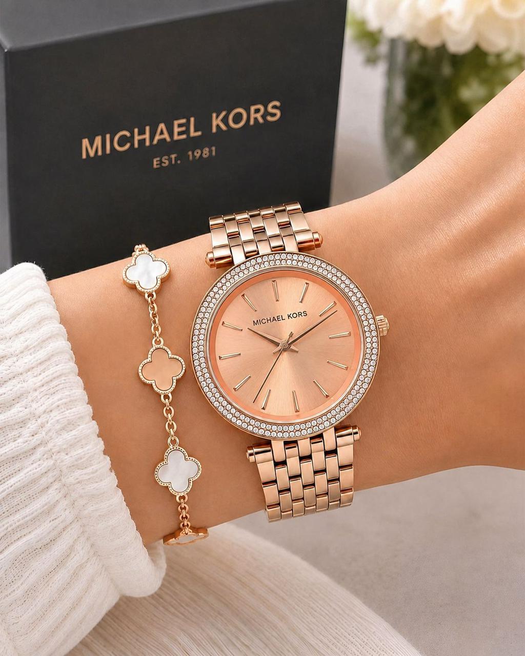 Michael Kors Darci Rose Gold-Tone Watch - ZypherPremium