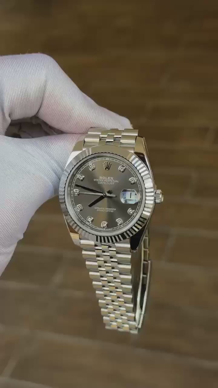 Rolex Date-just oyster Grey