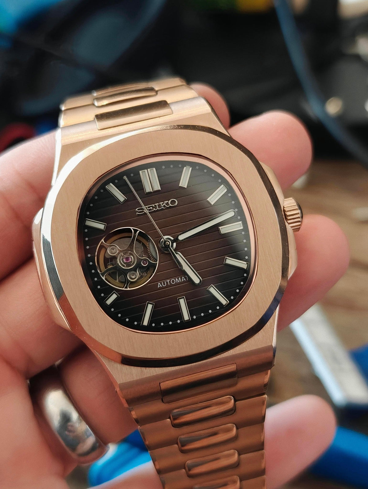 Seiko Nautilus mod Rose-gold - ZypherPremium